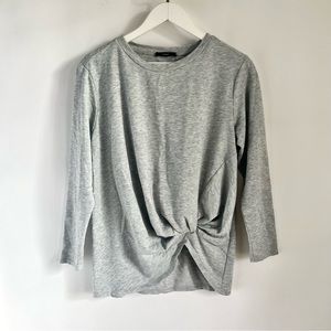 BOTANIQUE Gray Knotted Scrunched Feature Shirt